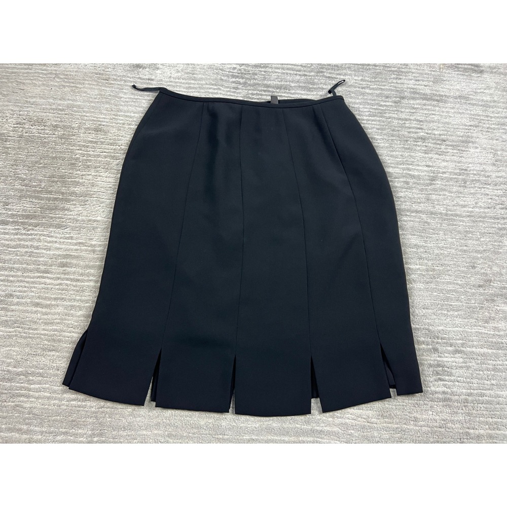 Le Suit Skirt Womens 12P‎ Black Petite Pencil Career Paneled Vented Hem Solid
